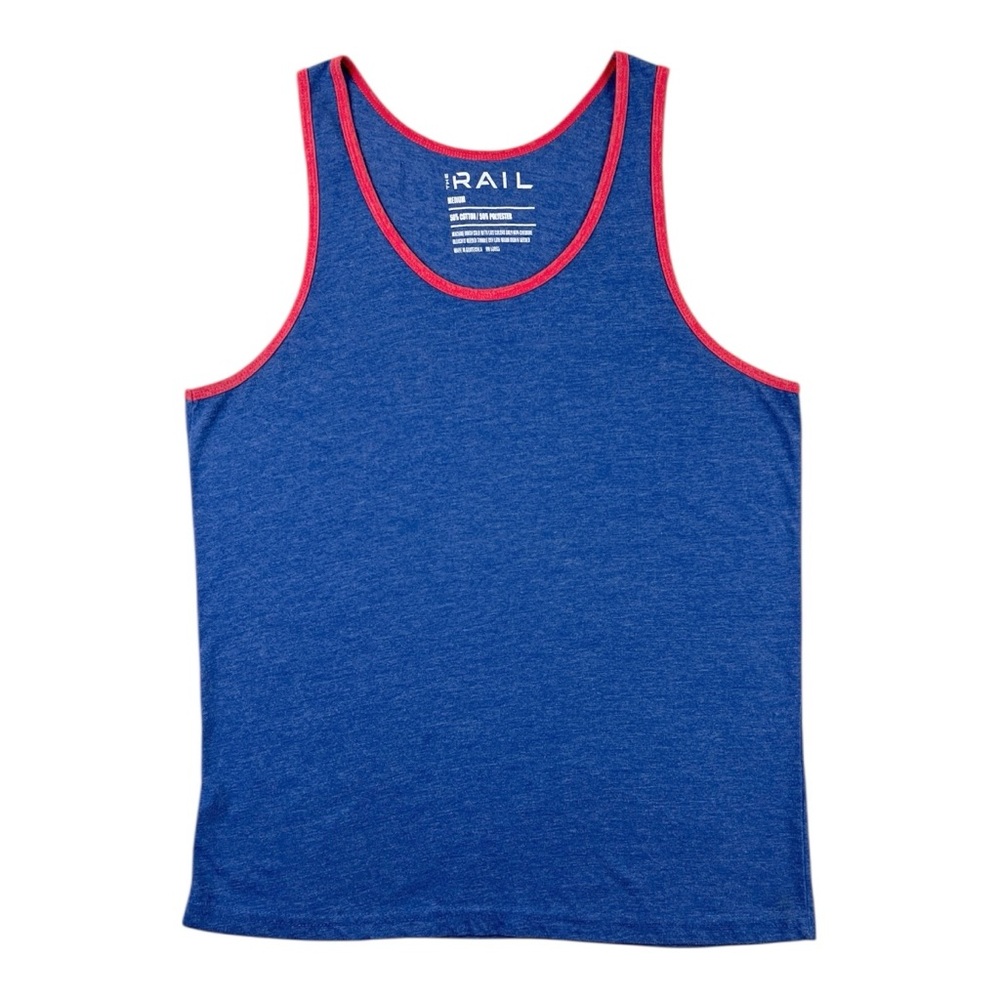 The Rail Ringer Tank Top in Blue/Red - sz Medium
